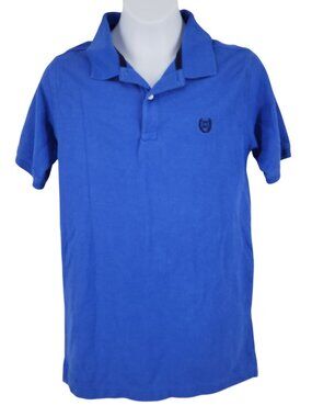 Boy's Chaps Ralph Lauren Blue Polo Short Sleeve Shirt Size Large 14/16 Cotton Mi
